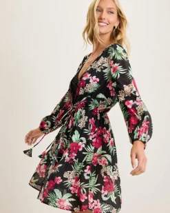 Tommy Bahama Lily Cat Open Front Beach Tunic Black Best