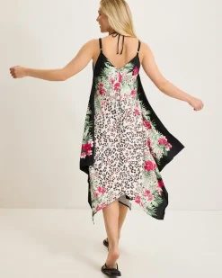 Tommy Bahama Lily Cat Scarf Coverup Dress Black