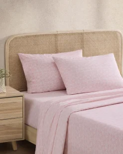 Tommy Bahama Lovely Palms 4-Piece Queen Sheet Set Pink Clearance