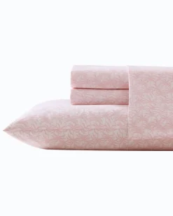 Tommy Bahama Lovely Palms 4-Piece Queen Sheet Set Pink Clearance