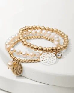 Tommy Bahama Madeira Charm Stretch Bracelet Set Gold Discount