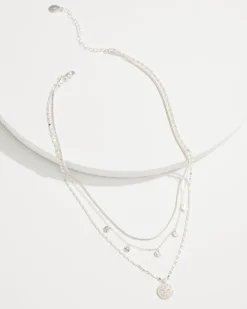 Tommy Bahama Marco Island Layered Starfish Charm Necklace Silver Online