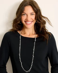 Tommy Bahama Marco Island Textured Disc Station Necklace Silver Online