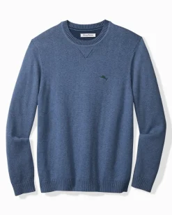 Tommy Bahama Marlin Luxe Crew Sweater Dutch Blue Hthr Clearance