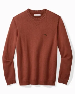Tommy Bahama Marlin Luxe Crew Sweater Spicy Clay Heather Online