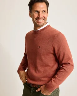 Tommy Bahama Marlin Luxe Crew Sweater Spicy Clay Heather Online