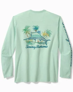 Tommy Bahama Marlin Mirage Lux Long-Sleeve T-Shirt Light Caribbean Tile Best