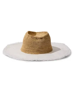 Tommy Bahama Melissa Lux Fringe Raffia Hat Natural/White/Silver Online
