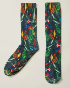Tommy Bahama Men's Island Soft® Holiday Parrot Socks Black Sale