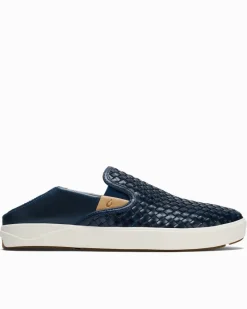 Tommy Bahama Men's OluKai® Lae'ahi Lauhala Slip-On Sneakers Trench Blue New