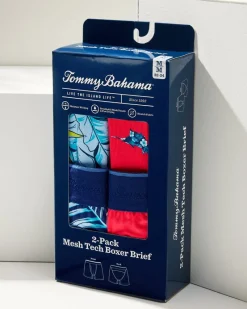 Tommy Bahama Mesh Tech Print Boxer Briefs — 2-Pack Coral Novelty Online