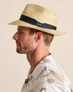 Tommy Bahama Mid-Brim Trilby Fedora Hat Ivory Discount