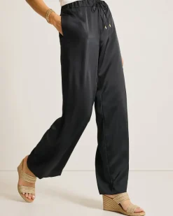 Tommy Bahama Midnight Sea Satin Easy Pants Black Best