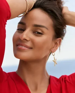 Tommy Bahama Moments in Paradise Star Drop Earrings Gold