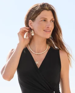 Tommy Bahama Moments in Paradise Star Layered Pearl Necklace Gold Outlet