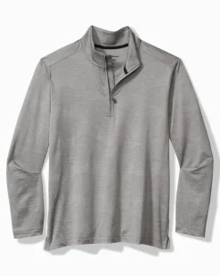 Tommy Bahama Monstera Fade IslandZone® Half-Zip Sweatshirt Ultimate Gray Best