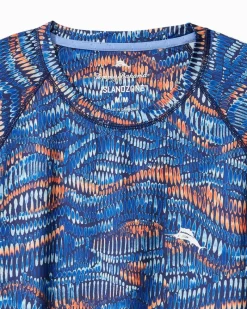 Tommy Bahama Monte Rio Geo Crew IslandZone® Rash Guard Kingdom Blue Sale