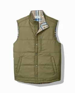 Tommy Bahama Oak Harbor Reversible Vest Tea Leaf New