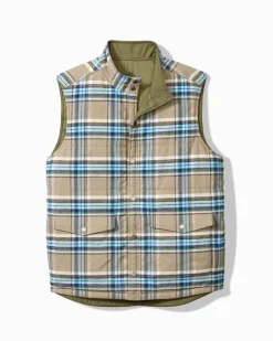 Tommy Bahama Oak Harbor Reversible Vest Tea Leaf New