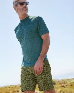 Tommy Bahama Oasis Fade IslandZone® Crewneck T-Shirt Dark Channel Blue Hot