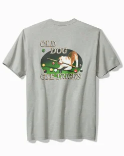 Tommy Bahama Old Dogs, Cue Tricks Graphic Pocket T-Shirt Grey Heather