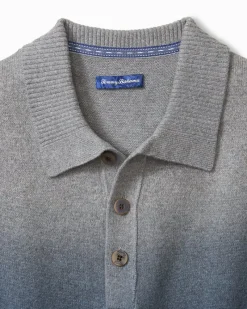 Tommy Bahama Ombré Dip-Dye Sweater Polo Dress Blues New