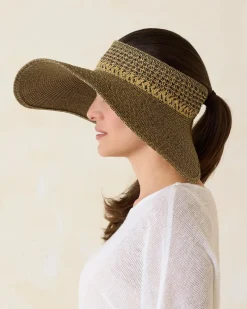 Tommy Bahama Packable Everyday Full Coverage Visor Mixed Black Outlet