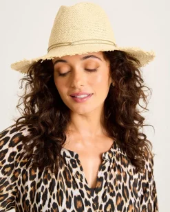 Tommy Bahama Packable Fringed Continental Hat Natural/Natural Discount