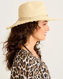 Tommy Bahama Packable Fringed Continental Hat Natural/Natural Discount