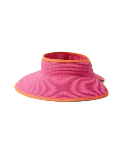 Tommy Bahama Packable Ultra-Braid Visor Hot Pink/Orange New