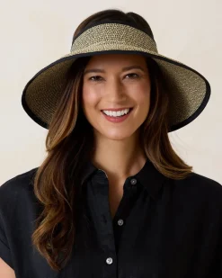 Tommy Bahama Packable Ultra-Braid Visor Black Multi Outlet