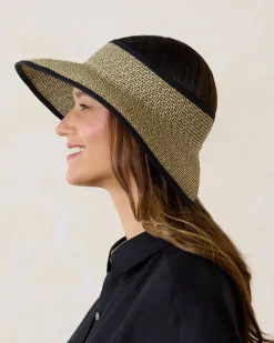 Tommy Bahama Packable Ultra-Braid Visor Black Multi Outlet