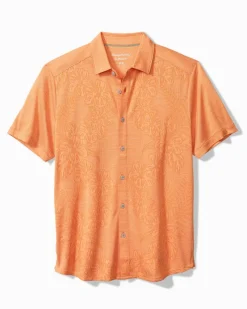 Tommy Bahama Palm Coast Cascade Vines IslandZone® Knit Shirt Bright Apricot Outlet