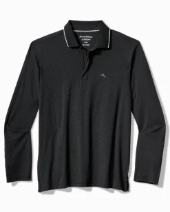 Tommy Bahama Palm Desert Fairway IslandZone® Long-Sleeve Polo Jet Black Sale