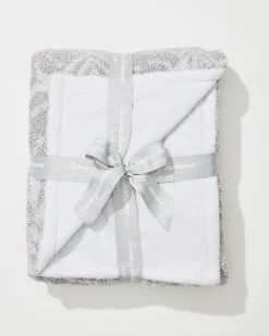 Tommy Bahama Palm Fronds Faux Teddy Throw Grey Sale