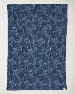 Tommy Bahama Palm Fronds Faux Teddy Throw Navy Online