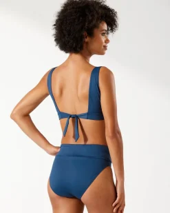 Tommy Bahama Palm Modern® V-Neck Bikini Top Midnight Sea