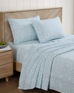 Tommy Bahama Palmtastic 4-Piece Queen Sheet Set Blue