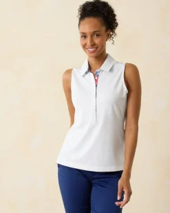 Tommy Bahama Paradise Piqué Sleeveless Polo White Hot