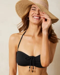 Tommy Bahama Pearl Bandeau Bikini Top Black Outlet