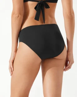 Tommy Bahama Pearl High-Waist Side-Shirred Bikini Bottoms Black