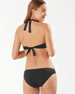 Tommy Bahama Pearl Underwire Halter Bikini Top Black Hot