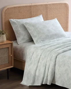 Tommy Bahama Pen and Ink 4-Piece Queen Sheet Set Spring Green