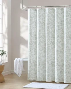 Tommy Bahama Pen and Ink Spring Palm Shower Curtain Green Outlet