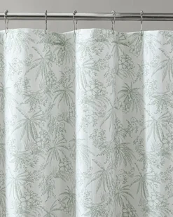 Tommy Bahama Pen and Ink Spring Palm Shower Curtain Green Outlet