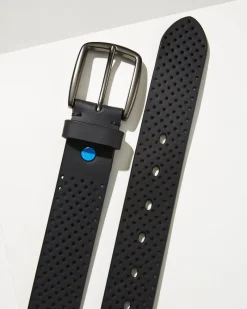 Tommy Bahama Perforated Rubberized Performance Belt Black Outlet