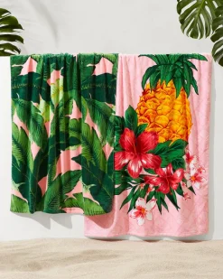 Tommy Bahama Pineapple Queen & Swaying Fronds Beach Towels — Set of 2 Multicolor Sale