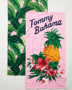 Tommy Bahama Pineapple Queen & Swaying Fronds Beach Towels — Set of 2 Multicolor Sale