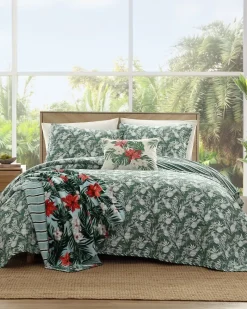 Tommy Bahama Pineapple Venture 3-Piece Full/Queen Quilt Set Green Hot