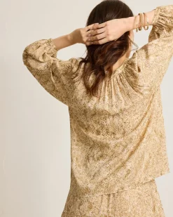 Tommy Bahama Playa Python Peasant Top Travertine Outlet